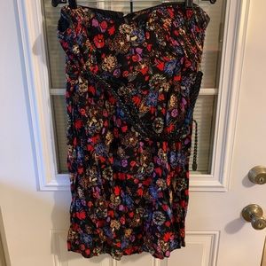 Torrid Midi Floral Strapless Dress